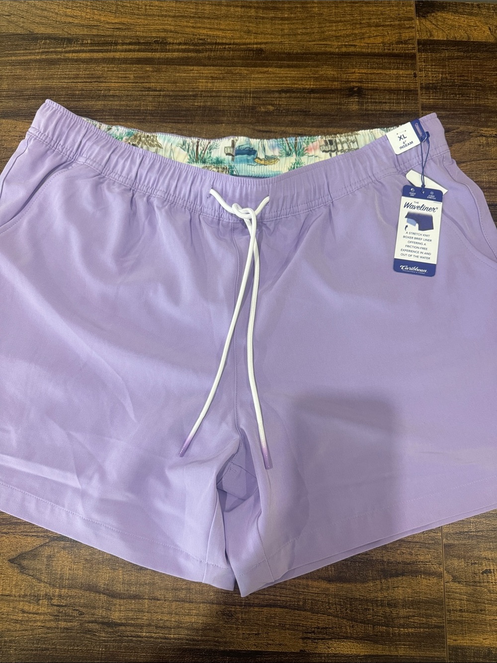 Caribbean Lavender Athletic Shorts with Drawstring